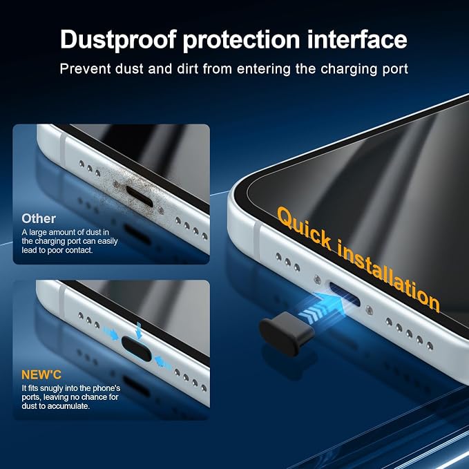 NEW'C 3x Privacy for iPhone 15 Screen Protector+ 3x Camera Lens Protector - Image 5