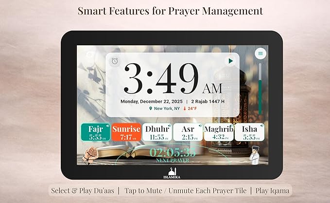 Islamika Smart Islamic Display 10” – WiFi Azan Clock, Global Prayer Times - Image 4