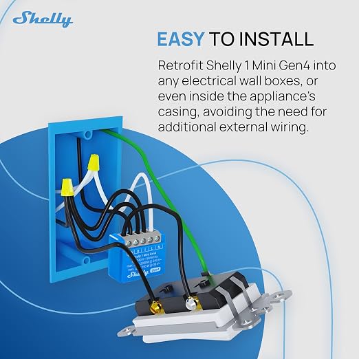 Shelly 1 Mini Gen4 | Wi-Fi, Zigbee & Matter Smart Relay Switch - Image 4