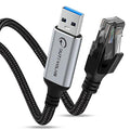USB to Ethernet Cable 3.3 FT, USB 3.0 A to RJ45 Male Nylon Adapters, Gigabit by DUTEVOLNS