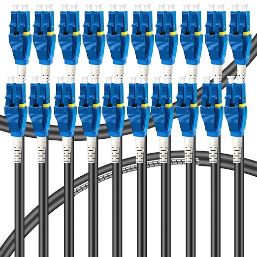 20-Pack - 10m Uniboot LC to LC Armored Fiber Patch Cable, Singlemode 9/125um by Bangun