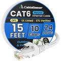 Cat 6 Ethernet Cable 15 ft, Indoor&Outdoor, High Speed 10Gbps 24AWG Pure Copper by CableGeeker