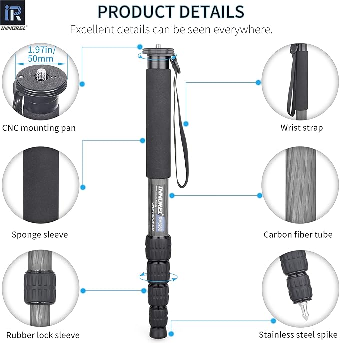 Carbon Fiber Camera Monopod INNOREL RM325C Professional Portable Compact - Image 4