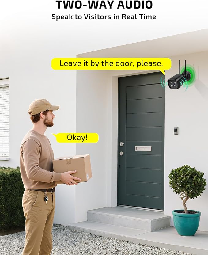 OHWOAI 《Dual Antennas & 130°Wide Angle》Wireless Security Camera System Outdoor - Image 4