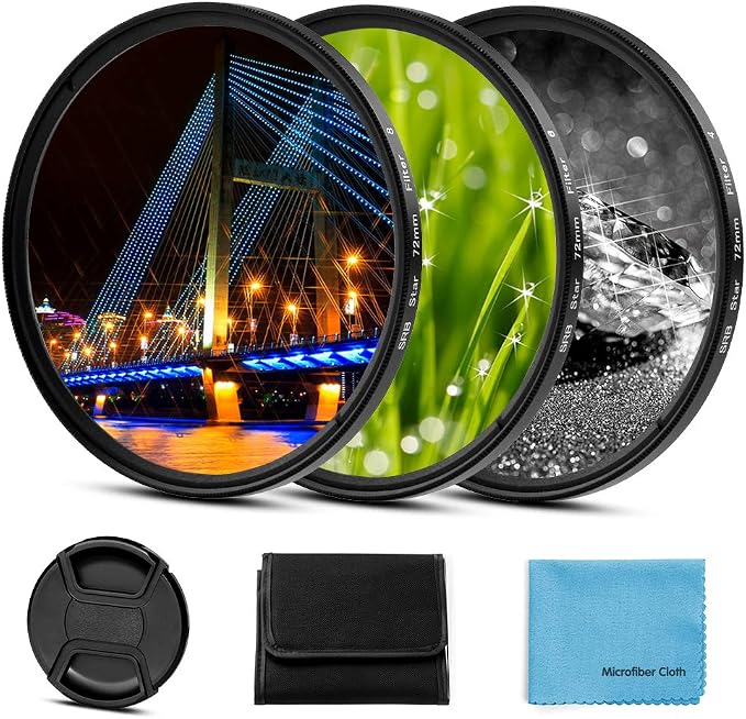 Sedremm Compatible with 58mm Star Filter 3 Pieces Starburst Lens Filter Canon by Unknown