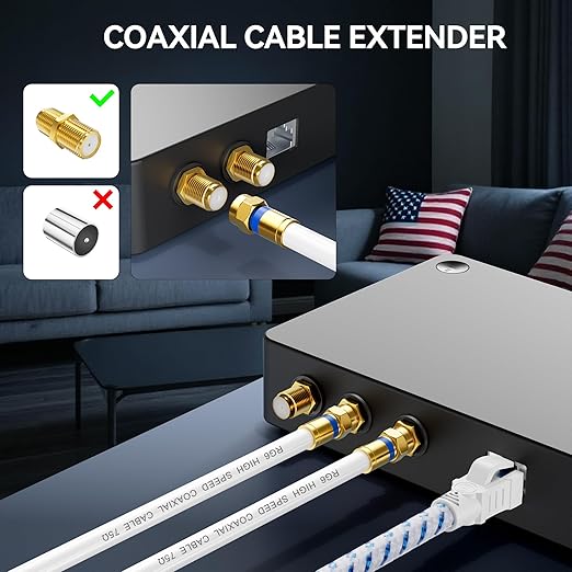 Coaxial Cable 10ft 10Pack, RG6 Coax Cable Cord Extender - Image 4