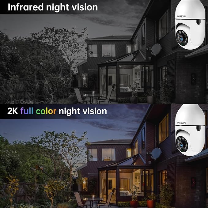 Light Bulb Security Camera -5G& 2.4GHz WiFi 2K Security Cameras Wireless - Image 3