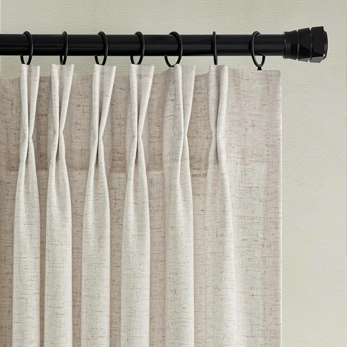 Memory Trained Pinch Pleated Curtains 105 Inches Long, Viral Linen Pinch Pleat - Image 10