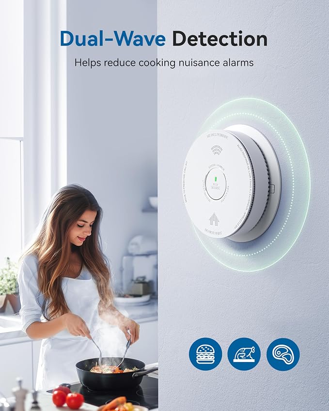 SITERWELL Smoke Detector 2 in 1 Smoke and Carbon Detectors, 10-Year Battery CO - Image 4