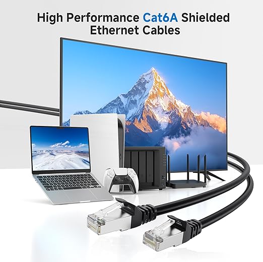 Cable Matters 10Gbps 10-Pack Snagless Short Shielded Cat 6A Ethernet Cable - 1ft - Image 2
