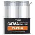 Everest Ultra Slim Cat6a Ethernet Patch Cables 1ft Gray by EverestMediaSolutions