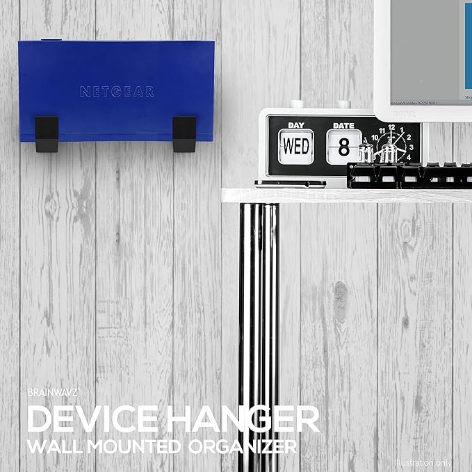 2.5" Cable Box Wall Mount Hanger Holder, Adhesive & Screw-in, - Image 4