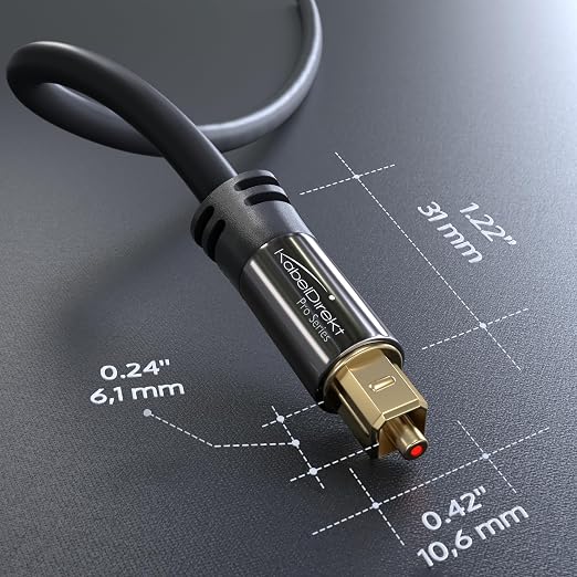 TOSLINK – Optical Audio Cable – 35ft – Designed in Germany – Fiber Optic Cable - Image 7