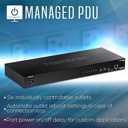 TRENDnet 6-Outlet Managed PDU, Rackmount Power Distribution Unit, UL Certified - Image 4