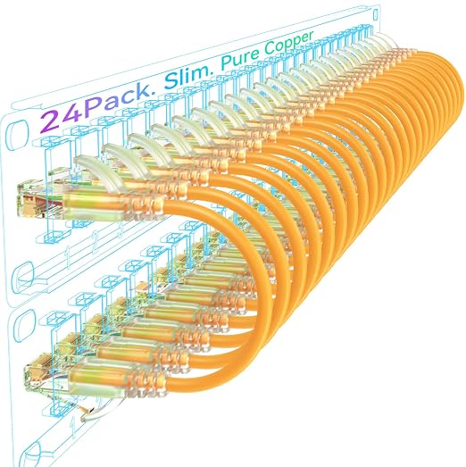 Sokqovt Cat6a Patch Cables Slim 5ft, Flexible Cat6 Ethernet Patch Cable 10G by Unknown