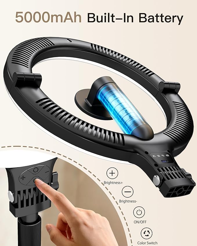 NiceVeedi 10.2” Magnetic Desk Ring Light - Image 6