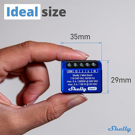 Shelly 1 Mini Gen3, WiFi & Matter Smart Relay Switch - Image 2