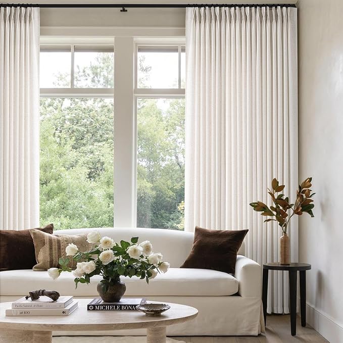 Memory Trained Pinch Pleated Curtains 90 Inches Long, Viral Linen Pinch Pleat - Image 5