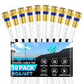 Coaxial Cable 6ft 10Pack, RG6 Coax Cable Cord Extender by Unknown