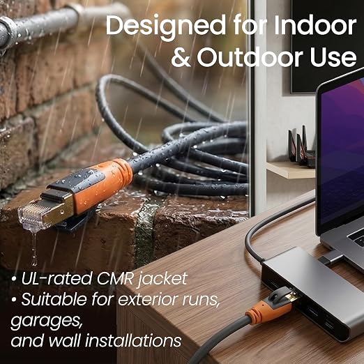 Cat 8 Ethernet Cable 100ft, High Speed LAN Cables 40Gbps 2000MHz Shielded - Image 10