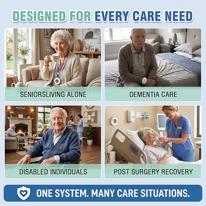 Daytech Wireless Wrist Pager Caregiver Call Button in Home System Watch Alarm - Image 4