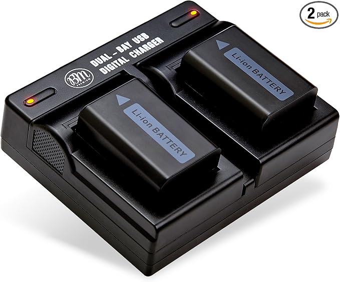 BM Premium 2 NP-FW50 Batteries 1500mAh and Fast Dual Bay Charger by BMPremium