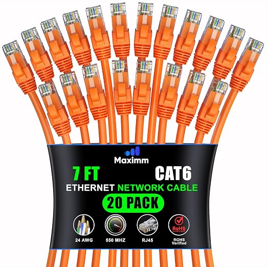 Maximm Cat 6 Ethernet Cable 7 ft by MaximmCable