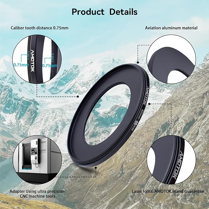 82mm Lens to 55mm Camera Lens Adapter, 82mm to 55mm Filter Step-Down Ring - Image 3