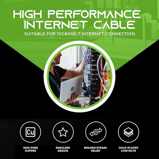 GEARit Cat 6 Ethernet Patch Cable 1 ft Blue - Image 2