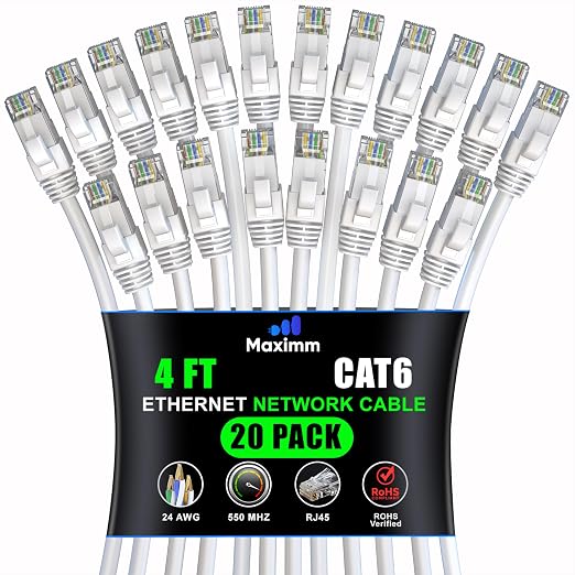 Maximm Cat 6 Ethernet Cable 4 ft by MaximmCable