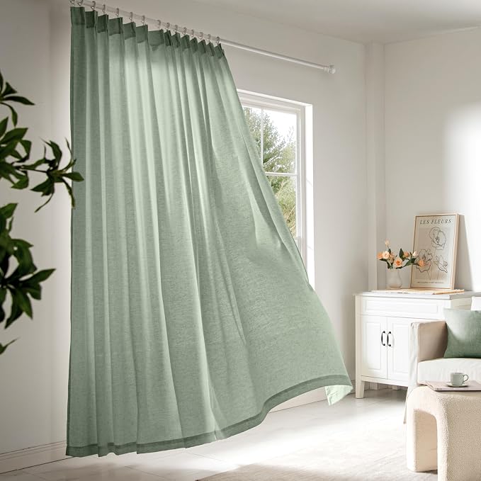 Memory Trained Pinch Pleated Curtains 84 Inches Long, Viral Linen Pinch Pleat - Image 2