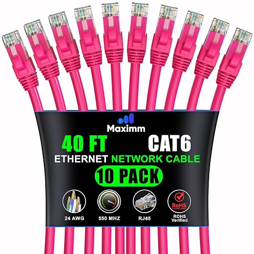 Maximm Cat 6 Ethernet Cable 40 ft by MaximmCable
