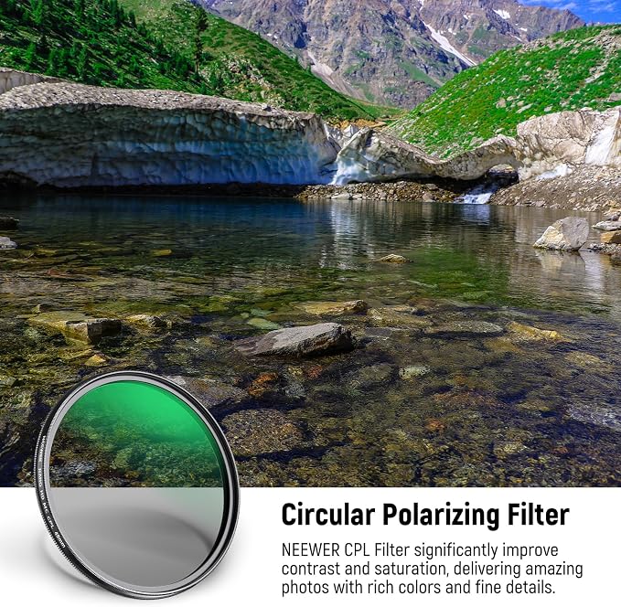 NEEWER 49mm Polarizer Filter, 24 Layer Multi Resistant Nano Coated MC CPL - Image 2