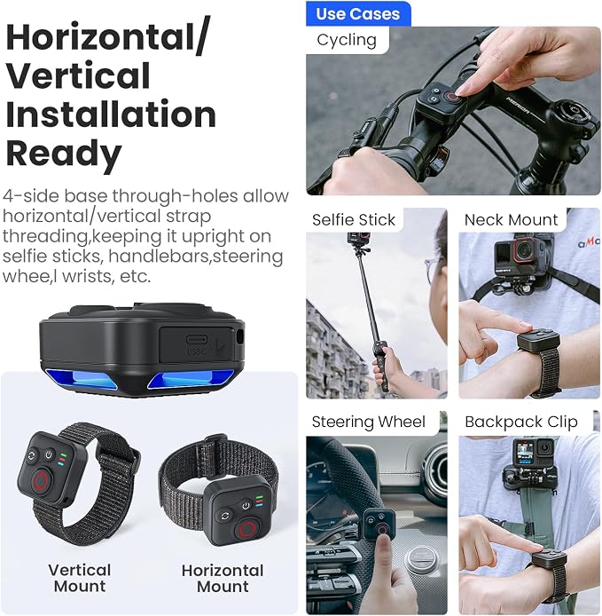 Bluetooth Remote Control for Insta360 X5/X4/X3/X2/Go 3S/ACE Pro 2, GoPro Camera - Image 6