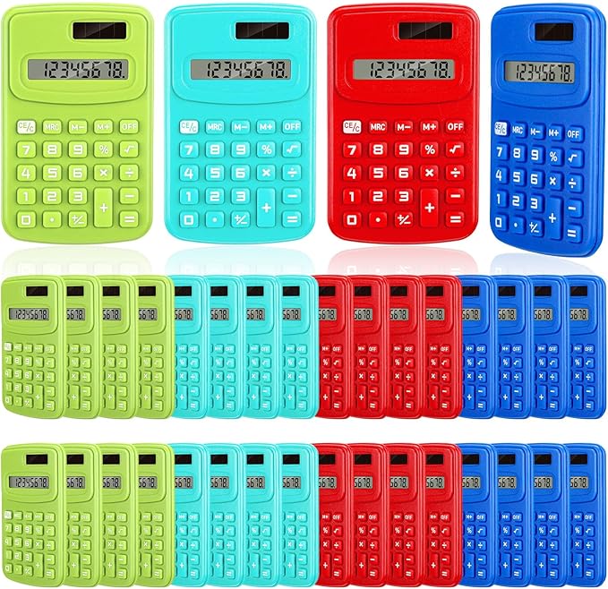 LEIFIDE 12 Pack Pocket Calculator Small Bulk Basic 4 Function Calculator 8 by LEIFIDE