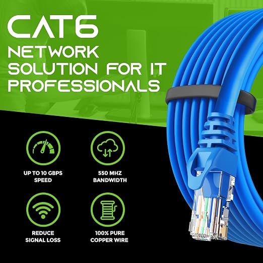 GEARit Cat 6 Ethernet Patch Cable 10 ft Blue - Image 8