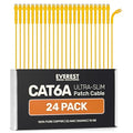 Everest Ultra Slim Cat6a Ethernet Patch Cables 3ft Yellow by EverestMediaSolutions