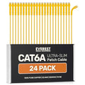 Everest Ultra Slim Cat6a Ethernet Patch Cables 7ft Yellow by EverestMediaSolutions