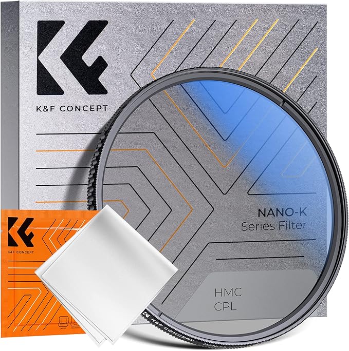 K&F CONCEPT 58mm Circular Polarizer Filter Ultra-Slim 18 Multi-Coated Optical by KFCONCEPT