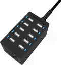 Sabrent 60 Watt 10-Port Family-Sized Desktop USB Rapid Charger. Smart USB Ports by SABRENT