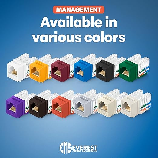 Everest 90° Angled RJ45 Cat6 Keystone Jacks 20-Pack in Gray - Image 7