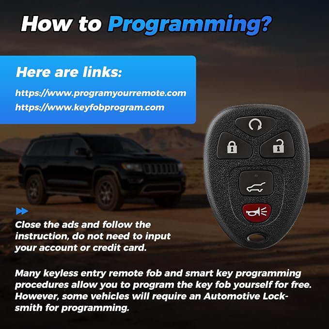 Key Fob 2Pcs OUC60270 OUC60221 22936101 Compatible - Image 3