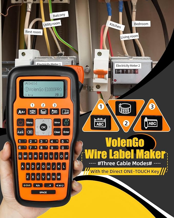 Label Maker Machine with-Tape, Heat Shrink Label Maker Waterproof-Labels - Image 2