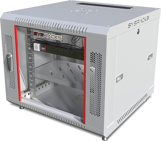 9U Wall Mount Server Rack Cabinet 24” Deep, 19” Network & AV Enclosure by SYSRACKS
