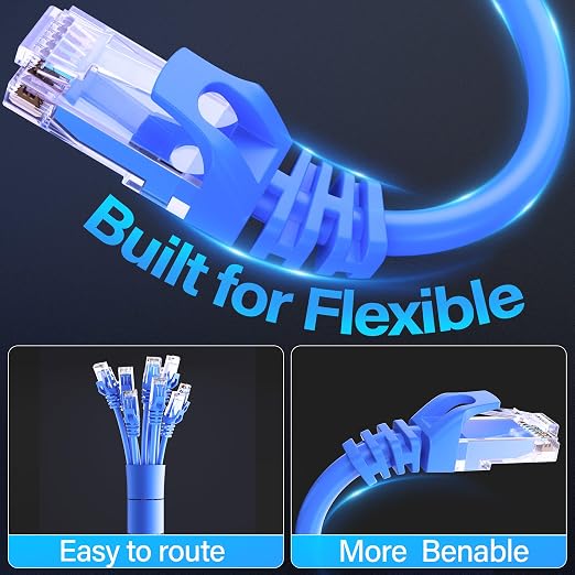 Cat6 Ethernet Cable 10Gbps 20 ft, UTP Ethernet Cable Cat 6, Flexible Bare - Image 4