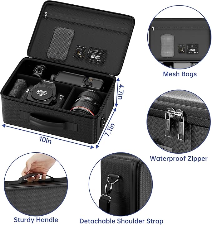 Tamfile Camera Bag for Canon/Sony/Nikon/Mirrorless/DSLR, 4 Dividers, - Image 4