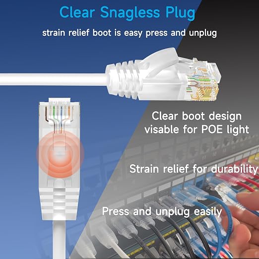 Cat6a Slim Ethernet Patch Cable 7 ft, Cat6a Patch Cable - Image 4
