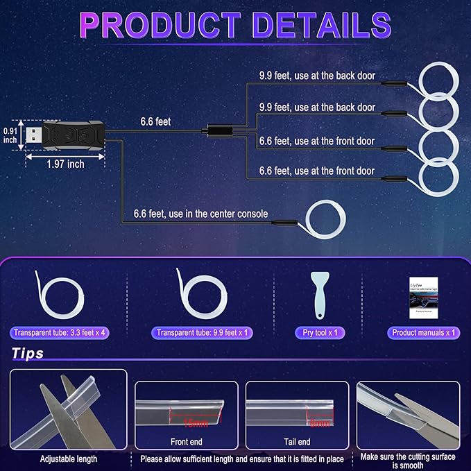 LivTee Smart Car LED Interior Lights - Image 3