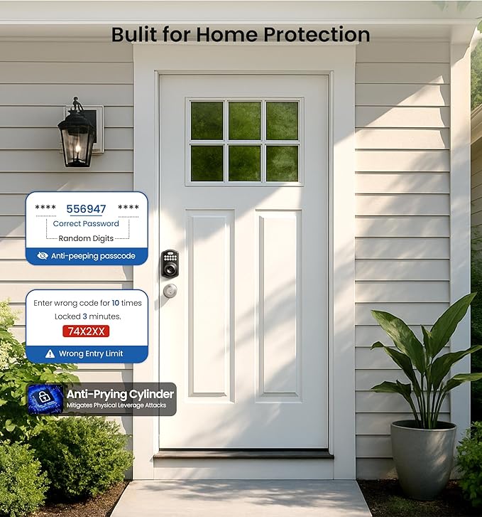 Veise KS03 Keypad Door Knob Lock, Keyless Entry Digital Lock - Image 6