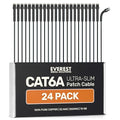 Everest Ultra Slim Cat6a Ethernet Patch Cables 7ft Black by EverestMediaSolutions